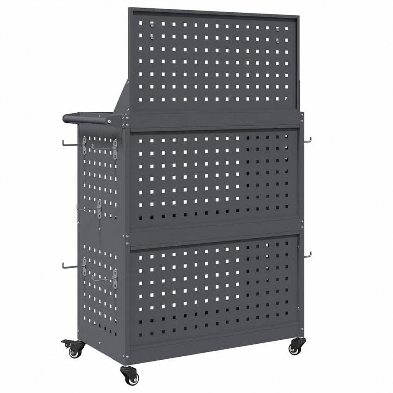Wózek narzędziowy Antracyt 65 x 35 x 111 cm Stal zimnogięta