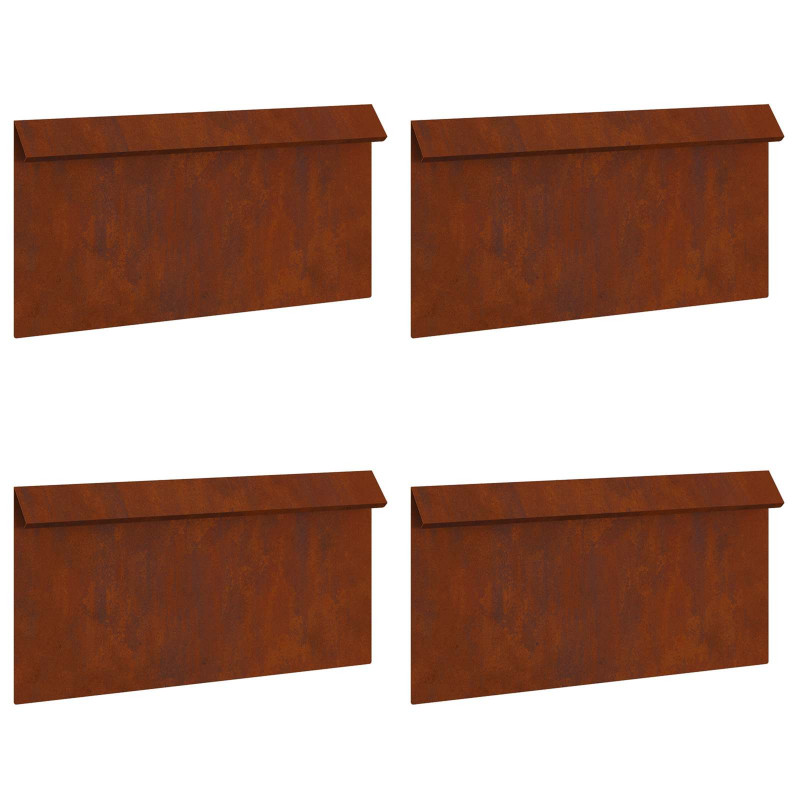 Ogrodzenie ślimakowe 4 pcs Rdzawy 50 x 3,5 x 25 cm