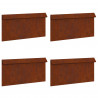 Ogrodzenie ślimakowe 4 pcs Rdzawy 50 x 3,5 x 25 cm