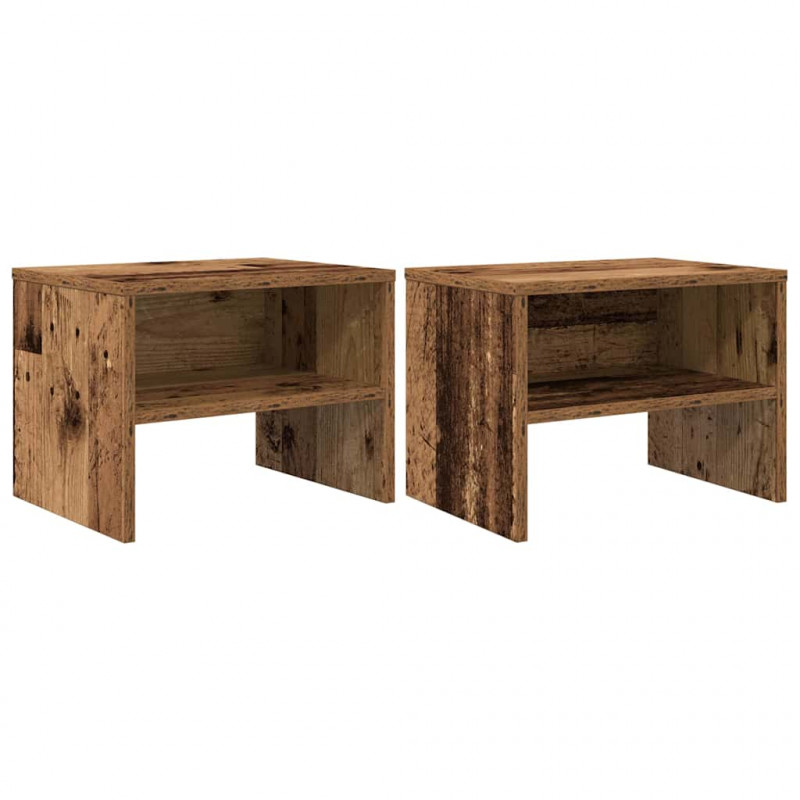 Szafka Nocna 2 pcs Stare drewno 40 x 40 x 30 cm