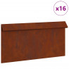 Ogrodzenie ślimakowe 16 pcs Rdzawy 50 x 3,5 x 25 cm
