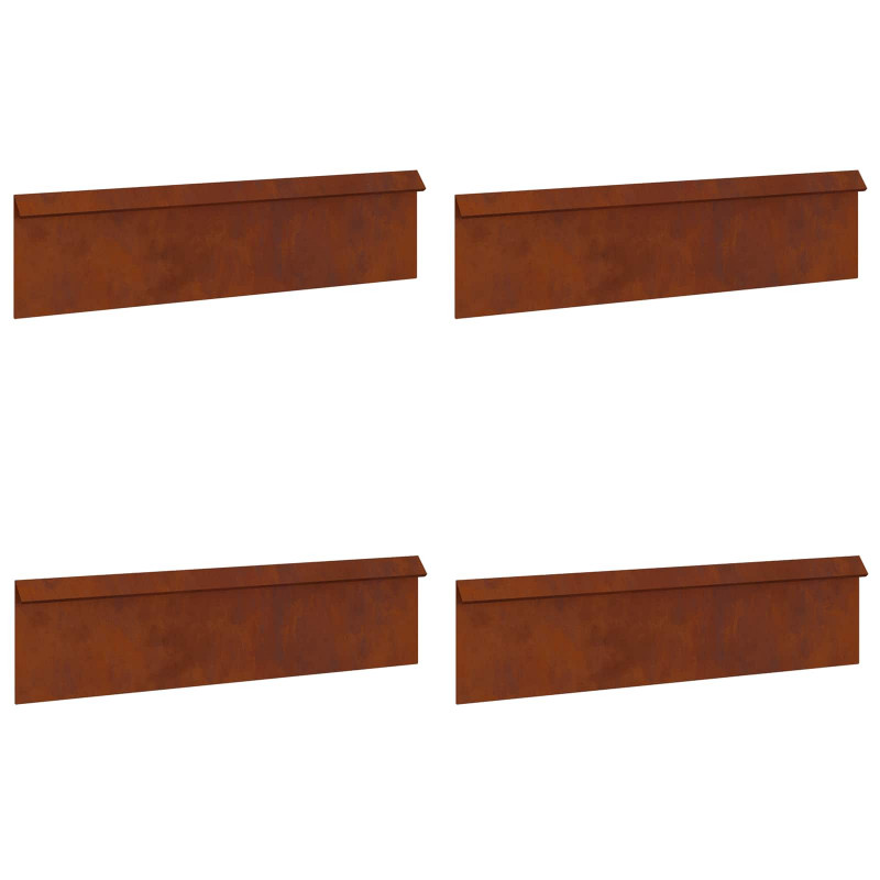 Ogrodzenie ślimakowe 4 pcs Rdzawy 100 x 3,5 x 25 cm