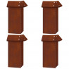 Ogrodzenie ślimakowe 4 pcs Rdzawy 13,5 x 13,5 x 25 cm