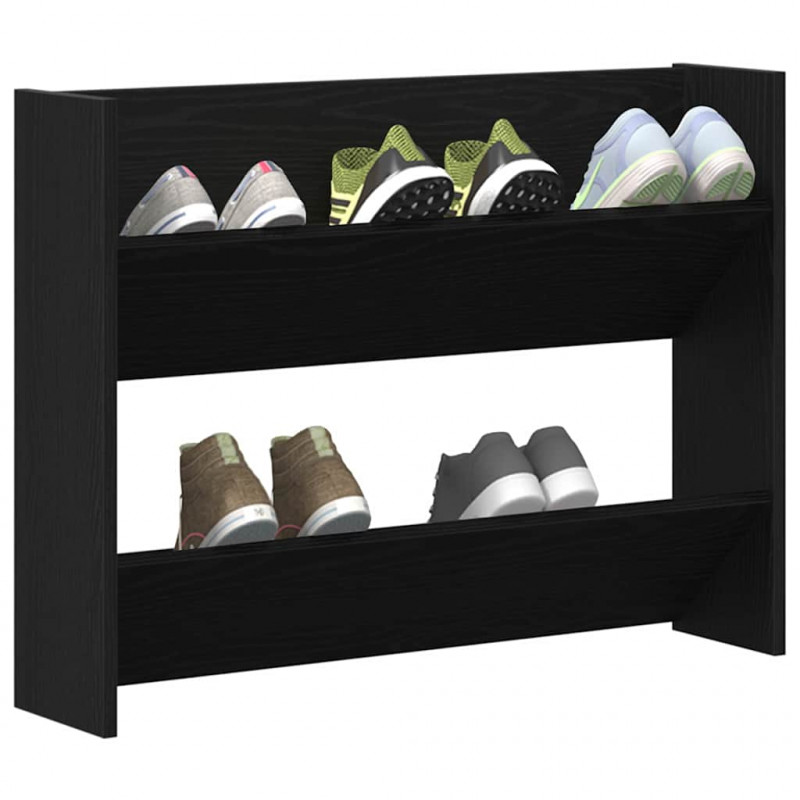 Szafka na buty z półką Czarny Dąb 85 x 18 x 90 cm