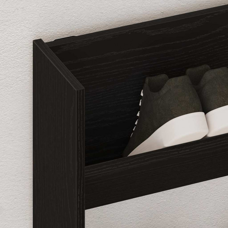 Szafka na buty z półką Czarny Dąb 85 x 18 x 90 cm