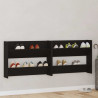 Szafka na buty z półką 2 pcs Czarny Dąb 85 x 18 x 90 cm