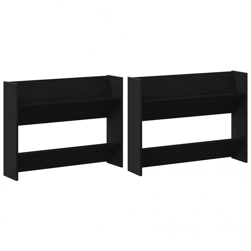 Szafka na buty z półką 2 pcs Czarny Dąb 85 x 18 x 90 cm