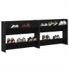 Szafka na buty z półką 2 pcs Czarny Dąb 85 x 18 x 90 cm