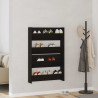 Szafka na buty z półką 2 pcs Czarny Dąb 85 x 18 x 90 cm