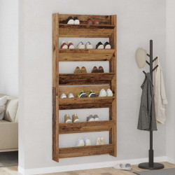 Szafka na buty z półką 2 pcs Stare drewno 85 x 18 x 90 cm