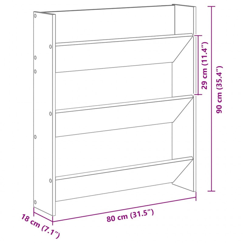 Szafka na buty z półką 2 pcs Stare drewno 85 x 18 x 90 cm