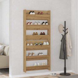 Szafka na buty z półką 2 pcs Dąb rzemieślniczy 85 x 18 x 90 cm