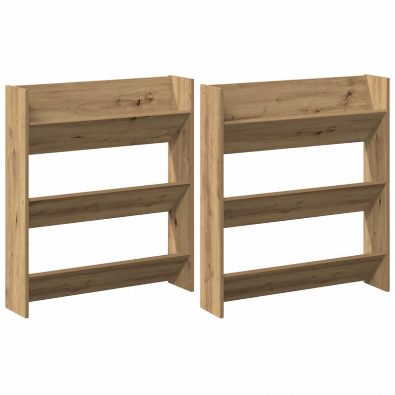 Szafka na buty z półką 2 pcs Dąb rzemieślniczy 85 x 18 x 90 cm