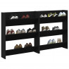 Szafka na buty z półką 2 pcs Czarny Dąb 85 x 18 x 90 cm