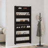 Szafka na buty z półką 2 pcs Czarny Dąb 85 x 18 x 90 cm