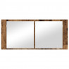 Lustro LED w szafce z półką Stare drewno 100 x 12 x 45 cm