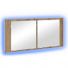 Lustro LED w szafce z półką Dąb rzemieślniczy 100 x 12 x 45 cm