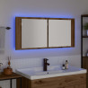Lustro LED w szafce z półką Dąb rzemieślniczy 100 x 12 x 45 cm