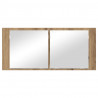 Lustro LED w szafce z półką Dąb rzemieślniczy 100 x 12 x 45 cm