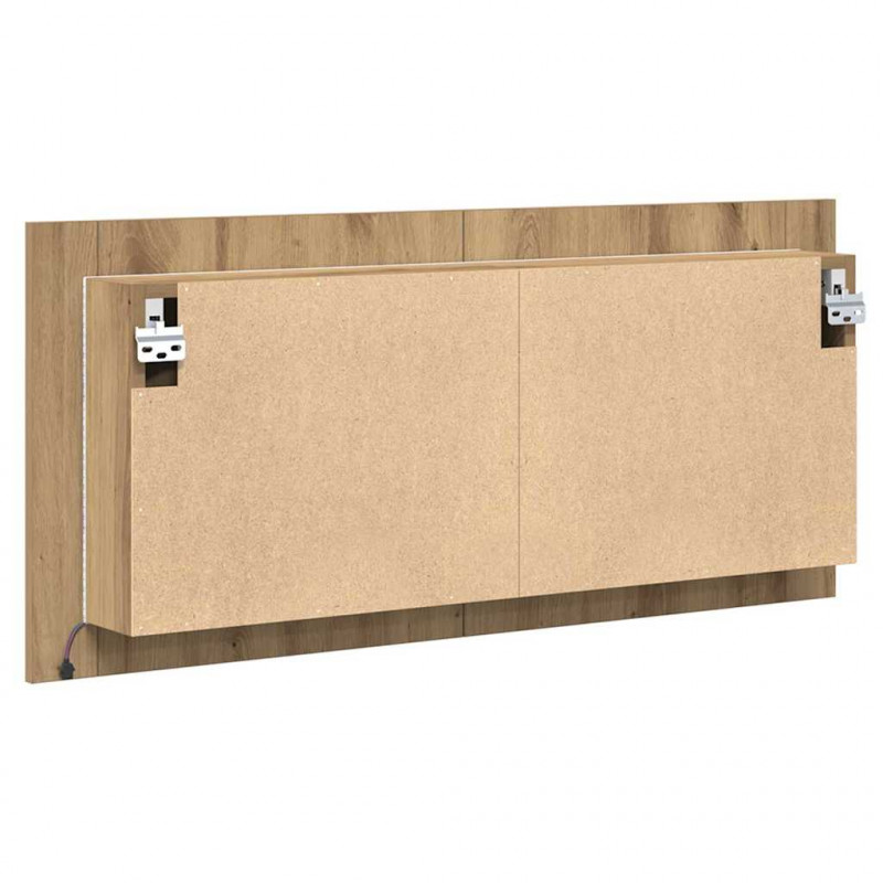 Lustro LED w szafce z półką Dąb rzemieślniczy 100 x 12 x 45 cm