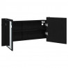 Lustro LED w szafce z półką Czarny Dąb 100 x 12 x 45 cm