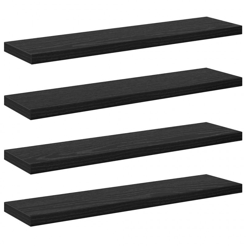 Półka na książki 4 pcs Czarny 40 x 10 x 1,5 cm