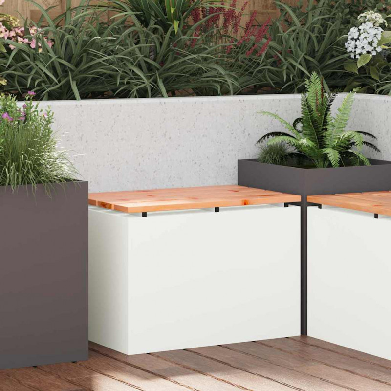 Ławka ogrodowa Biały 60 x 40 x 43 cm Stal