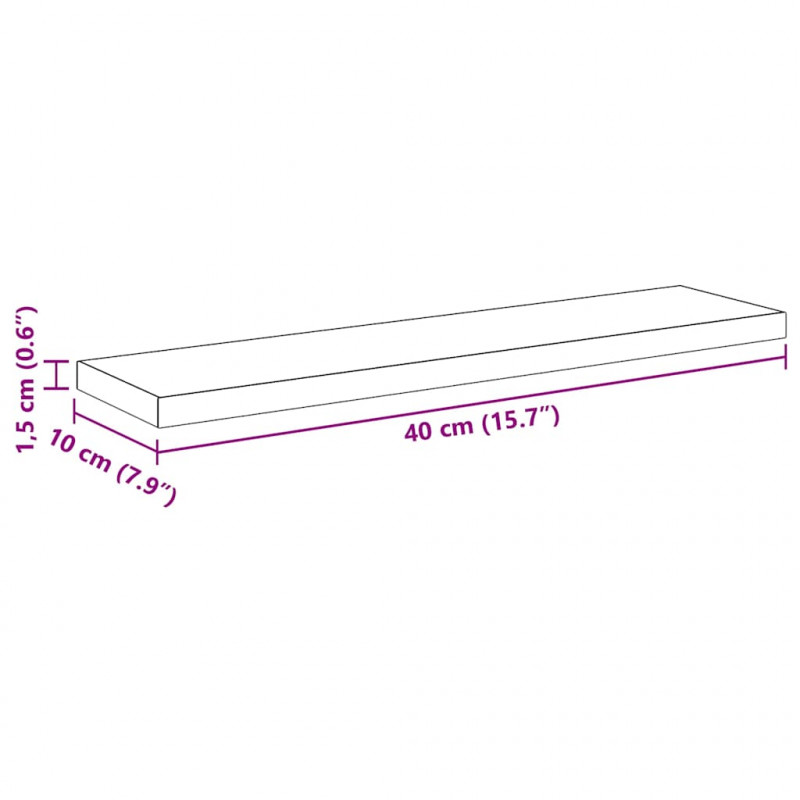 Półka na książki 4 pcs Czarny 40 x 10 x 1,5 cm