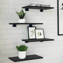 Półka na książki 4 pcs Czarny 40 x 20 x 1,5 cm