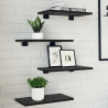 Półka na książki 4 pcs Czarny 40 x 20 x 1,5 cm