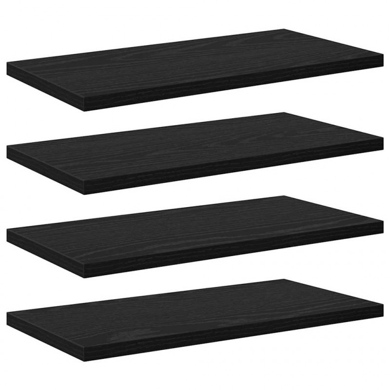 Półka na książki 4 pcs Czarny 40 x 20 x 1,5 cm