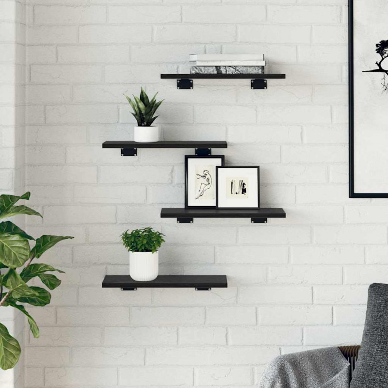 Półka na książki 4 pcs Czarny 40 x 20 x 1,5 cm