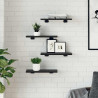 Półka na książki 4 pcs Czarny 40 x 20 x 1,5 cm