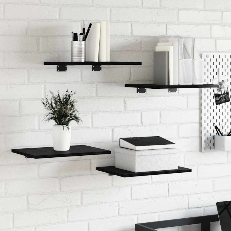 Półka na książki 4 pcs Czarny 40 x 30 x 1,5 cm