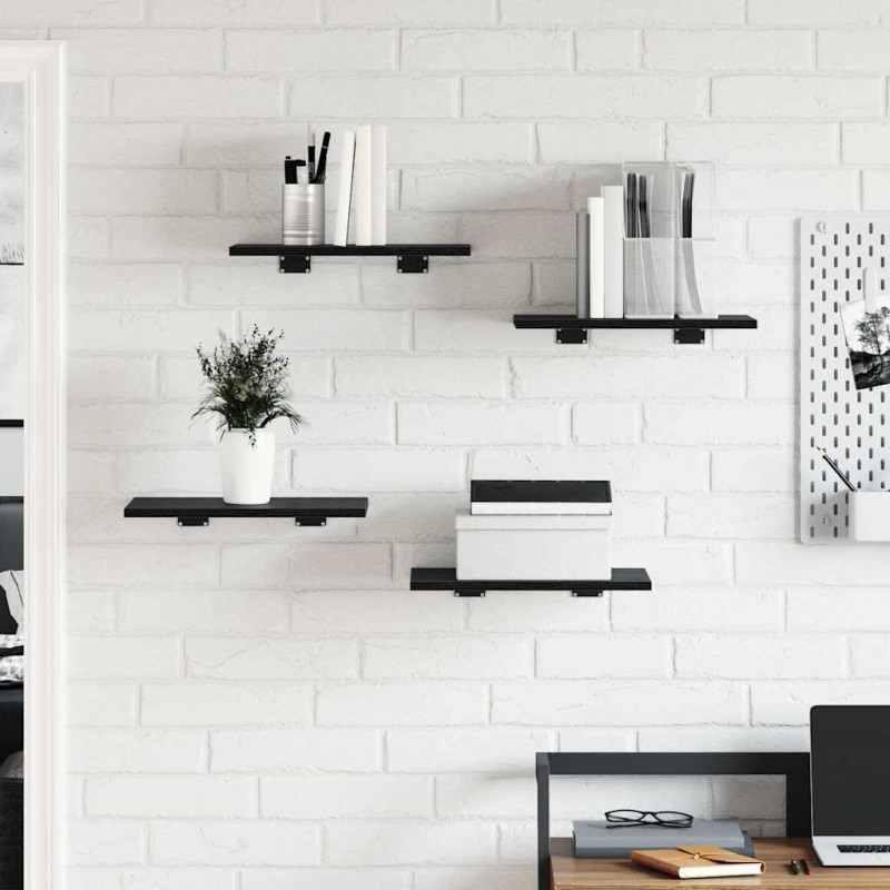 Półka na książki 4 pcs Czarny 40 x 30 x 1,5 cm