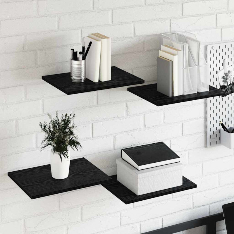Półka na książki 4 pcs Czarny 40 x 30 x 1,5 cm