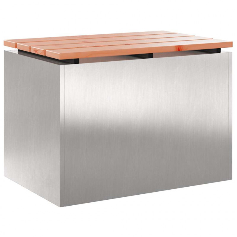 Ławka ogrodowa Srebrny 60 x 40 x 43 cm stal nierdzewna