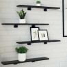 Półka na książki 4 pcs Czarny 60 x 10 x 1,5 cm