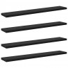 Półka na książki 4 pcs Czarny 60 x 10 x 1,5 cm