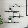 Półka na książki 4 pcs Czarny 60 x 10 x 1,5 cm