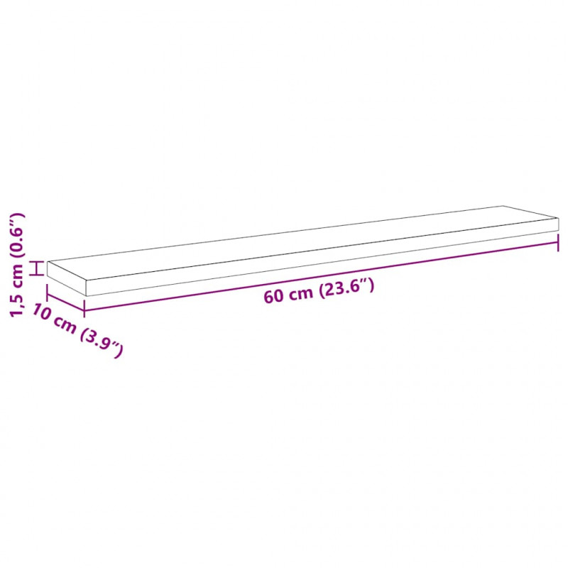 Półka na książki 4 pcs Czarny 60 x 10 x 1,5 cm