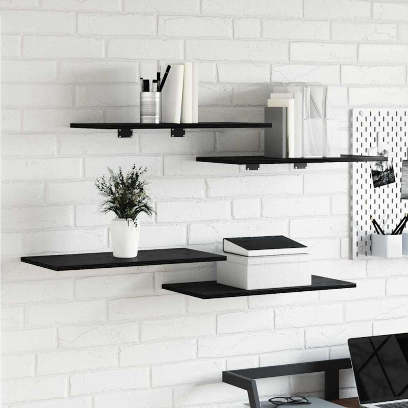 Półka na książki 4 pcs Czarny 60 x 30 x 1,5 cm