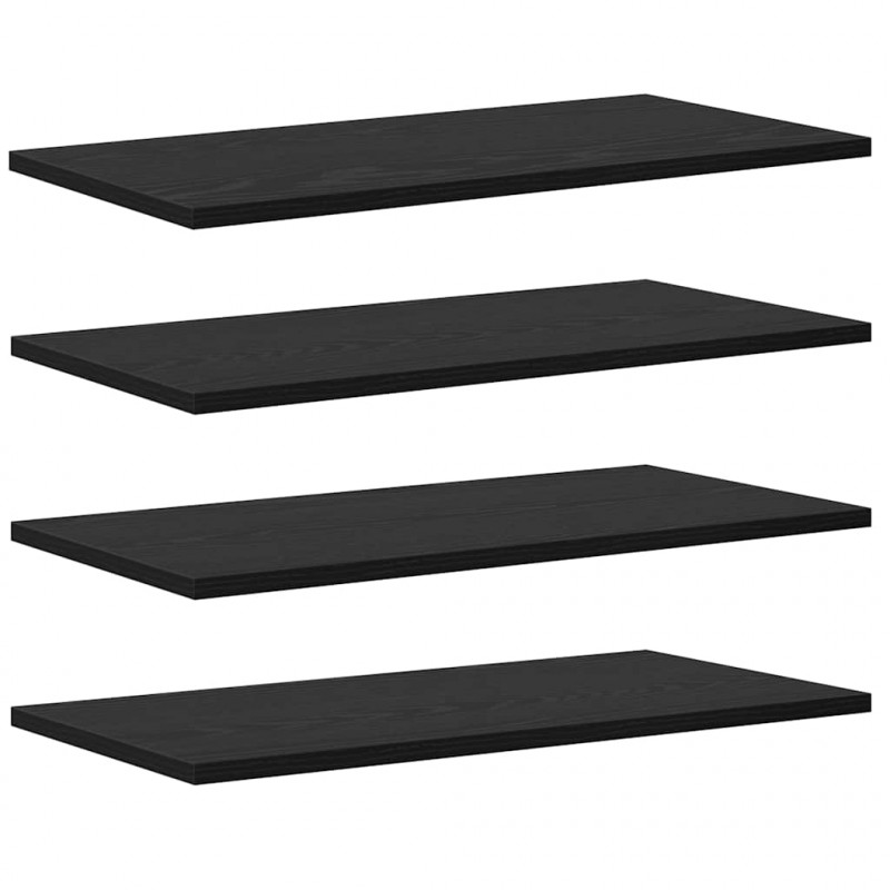Półka na książki 4 pcs Czarny 60 x 30 x 1,5 cm