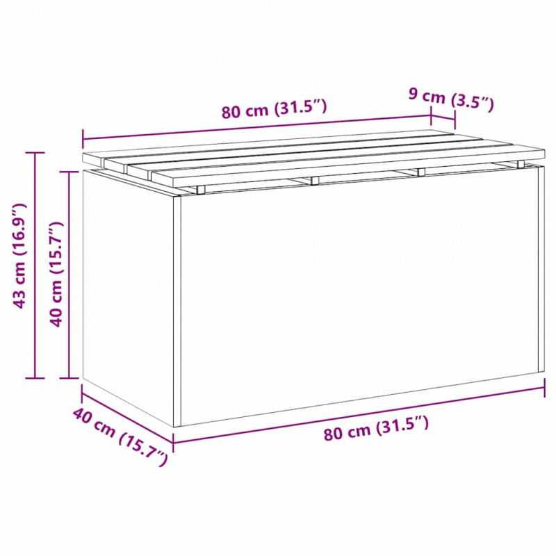 Ławka ogrodowa Antracyt 80 x 40 x 43 cm Stal