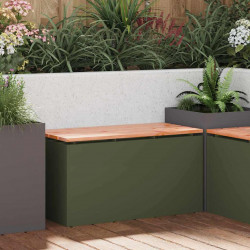 Ławka ogrodowa oliwkowy 80 x 40 x 43 cm Stal
