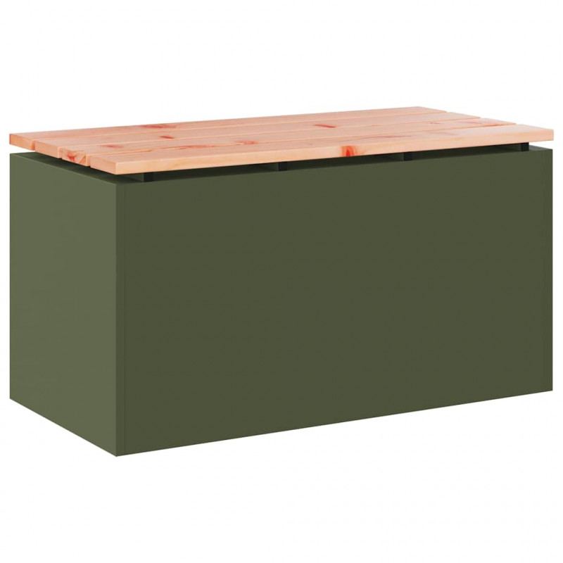 Ławka ogrodowa oliwkowy 80 x 40 x 43 cm Stal