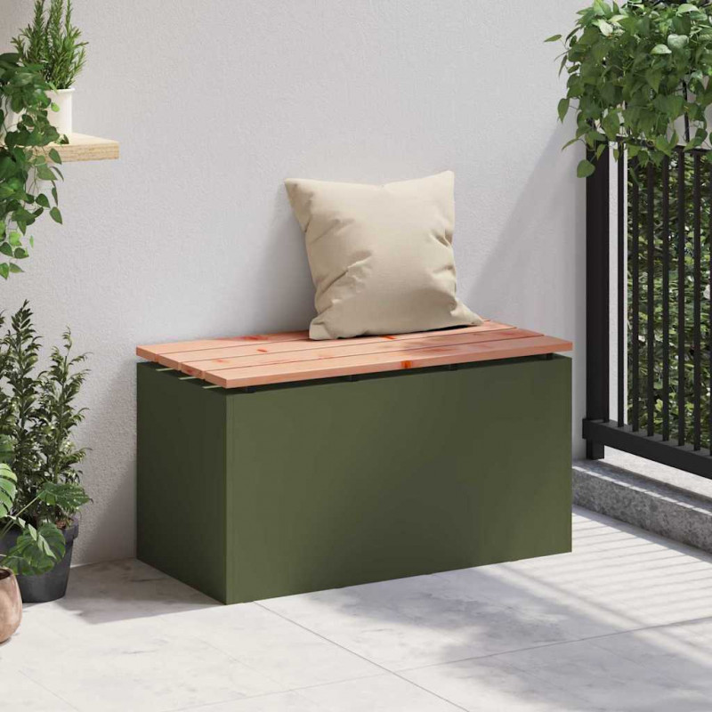 Ławka ogrodowa oliwkowy 80 x 40 x 43 cm Stal