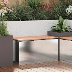 Ławka ogrodowa Srebrny 80 x 40 x 43 cm stal nierdzewna