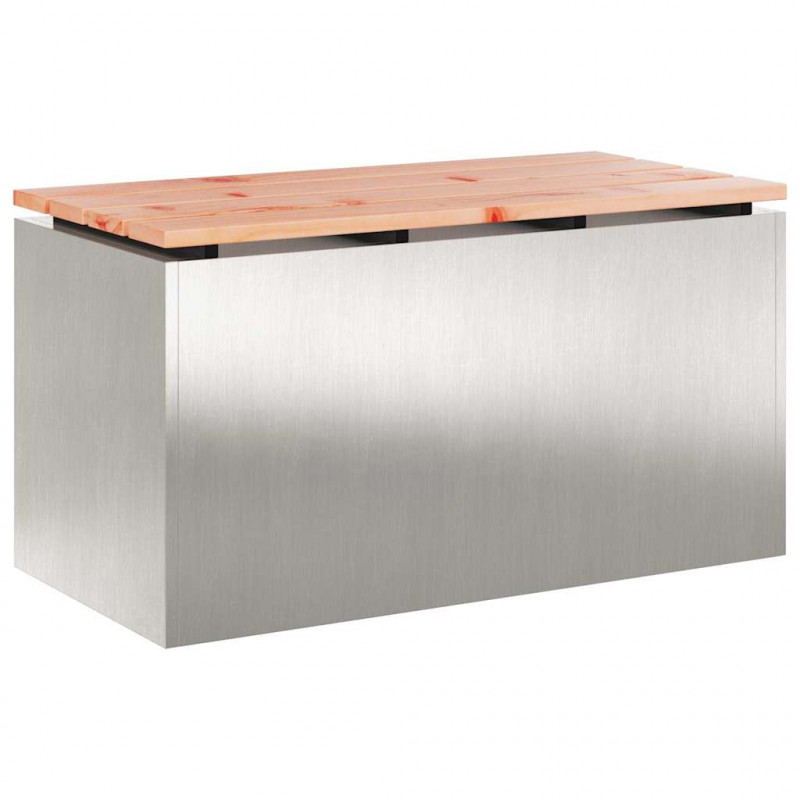 Ławka ogrodowa Srebrny 80 x 40 x 43 cm stal nierdzewna
