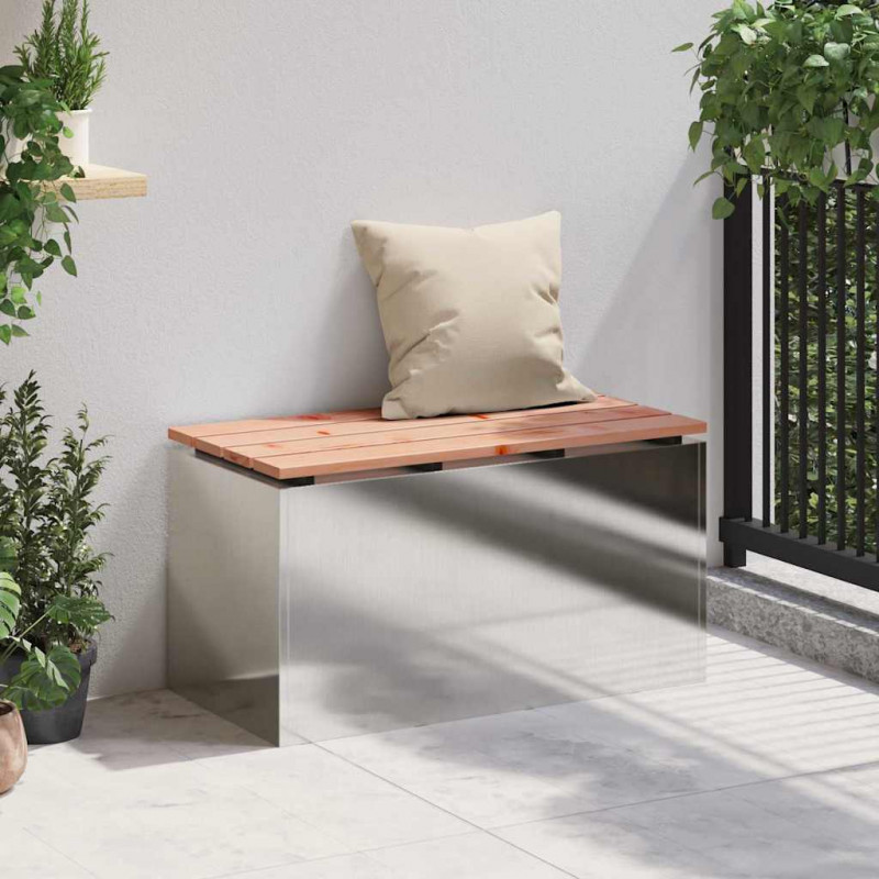 Ławka ogrodowa Srebrny 80 x 40 x 43 cm stal nierdzewna